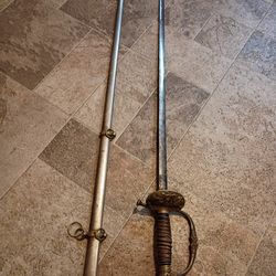 This is a U.S. Model 1850 or 1860 Staff and Field Officer's Sword, a collectible item popular during the American Civil War. 
