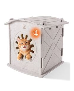Casas para Gatos de Interior: Casa Cueva de Fieltro para Gatos, Resistente a Arañazos, Cálida con Aislamiento y Cubierta, Tienda Refugio para Regalo d
