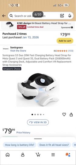 Meta quest 3 and 3/s battery pack $40 each pack