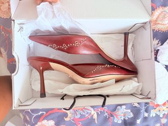 aldo mules burgundy