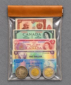 Foreign Currency & Vintage Coin Collection – 5 Bills + 3 Coins