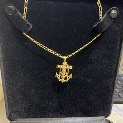 Figaro Chain And Anchor Pendant