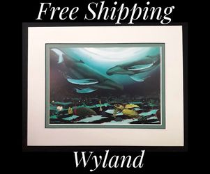 Wyland, "Humpback Dance" 11" x 14" Fine Art Calender Print. Mounted on Acid Free Foam Core. Double Matted on Acid Free Matt Board