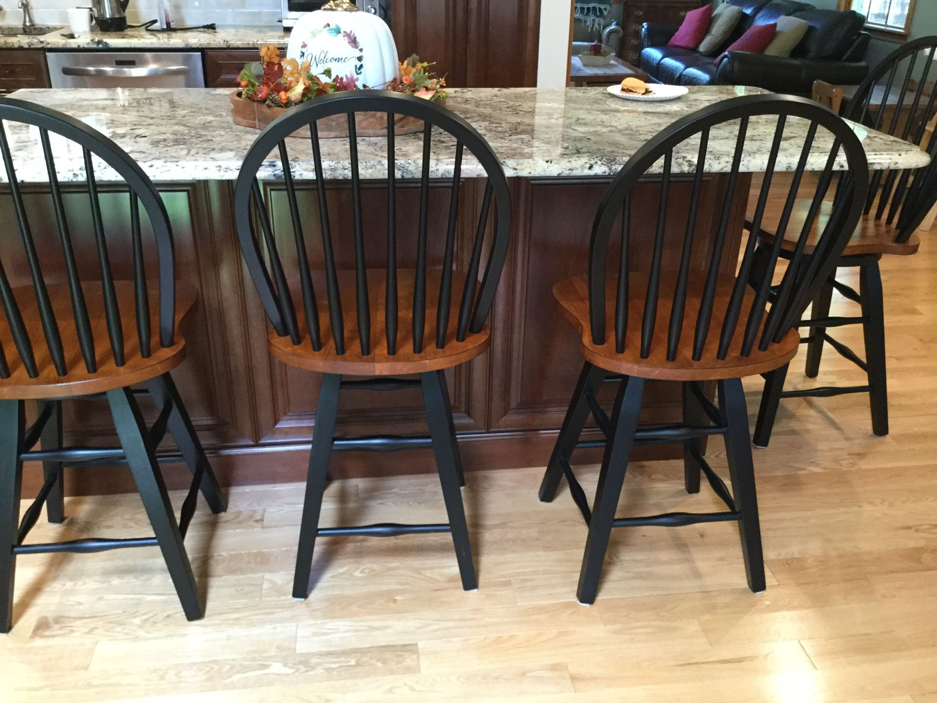 4 New solid wood 24 inch bar stools
