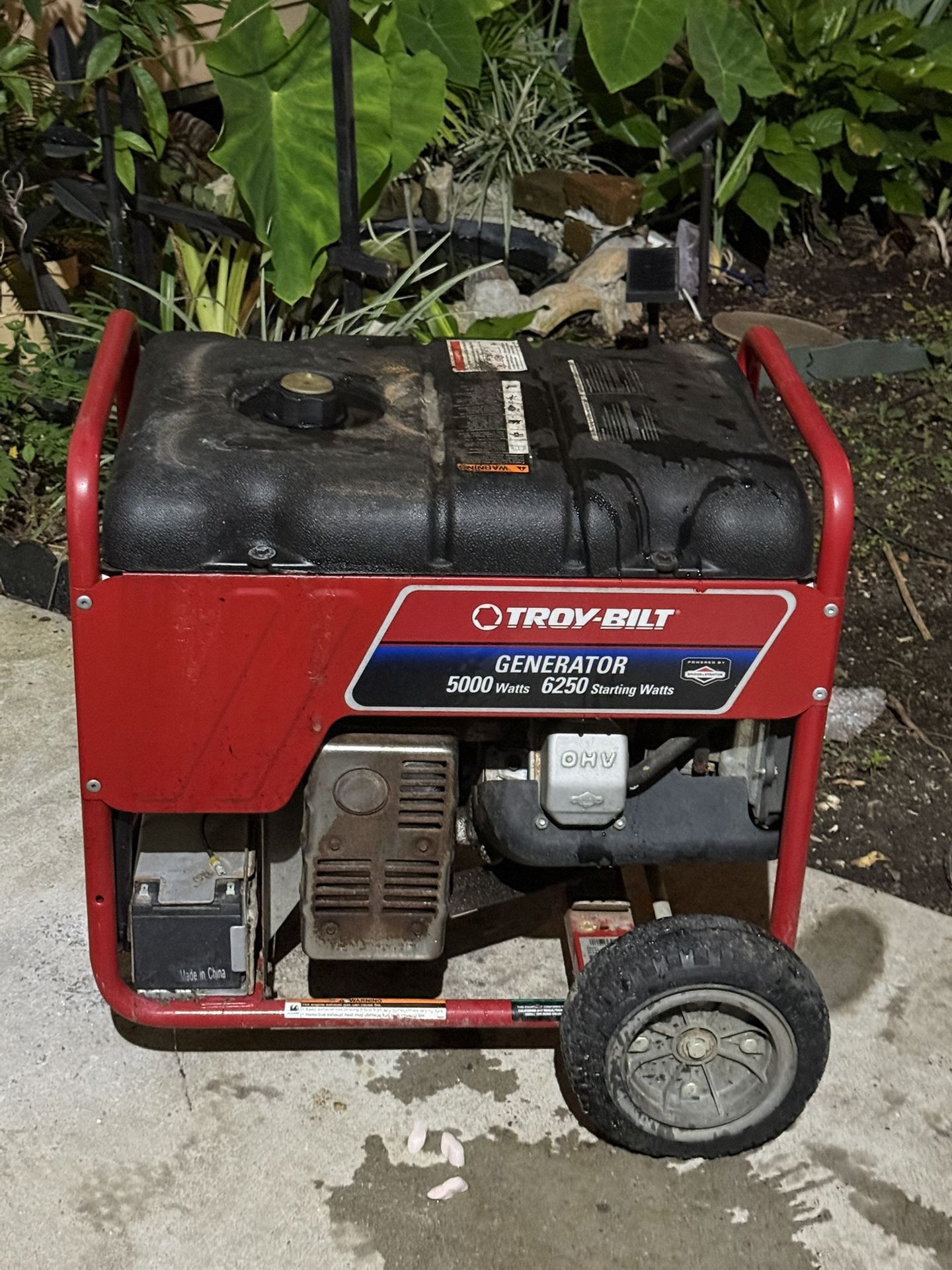 Troy- Bilt Generator 5000 Watts 6250 Starting Watts