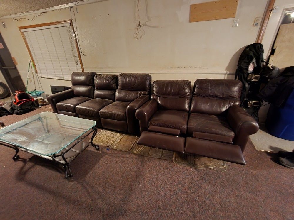 Recliner Leather Couch $200