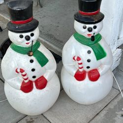 Christmas Snowmen Blow Molds Bundle Of 2 