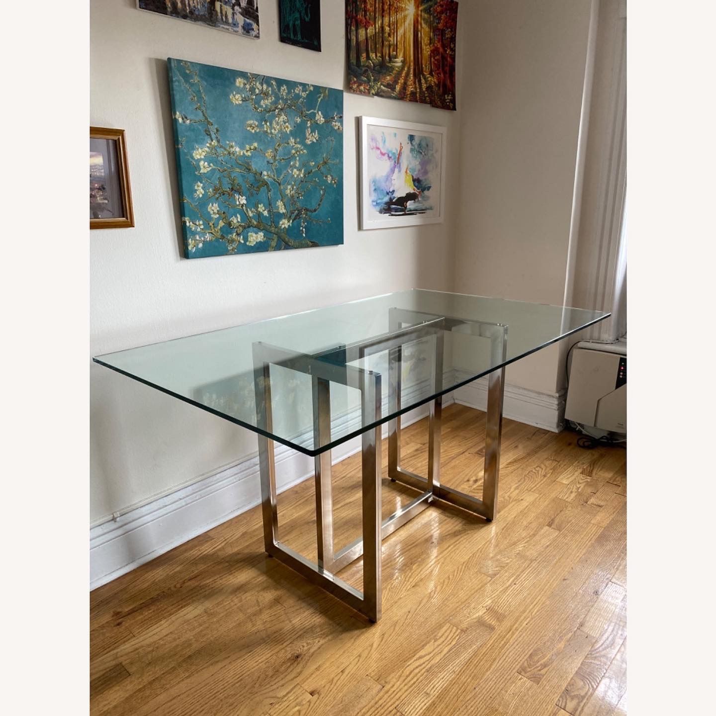 West Elm Glass Table With Chrome Base