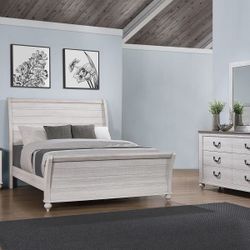 4 Piece Bedroom Set Include Queen Bed, Dresser, Mirror, 1 Nightstand…Optional Chest and sizes can be added