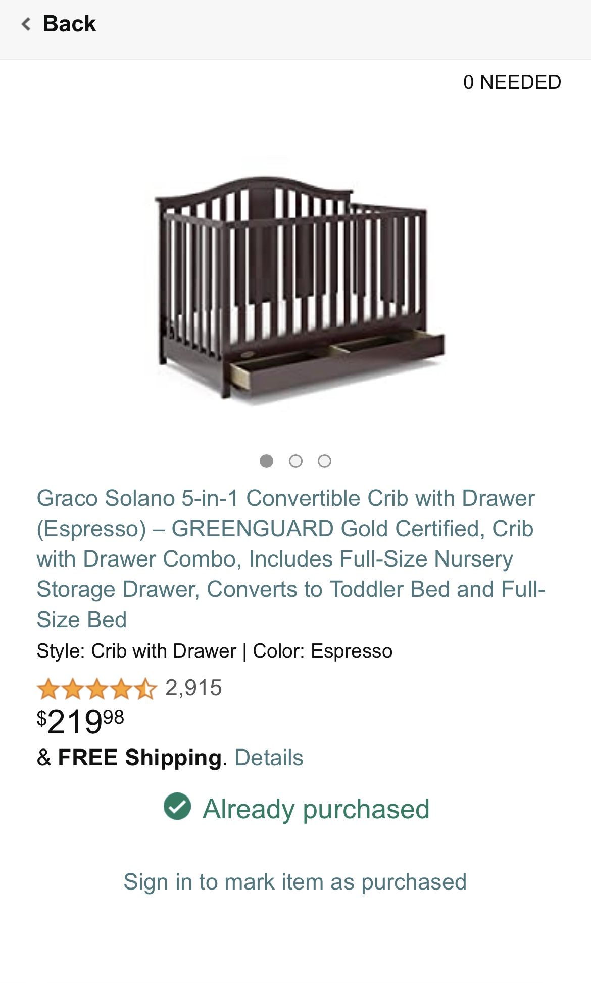 BRAND NEW Graco Baby Crib W/ Drawer