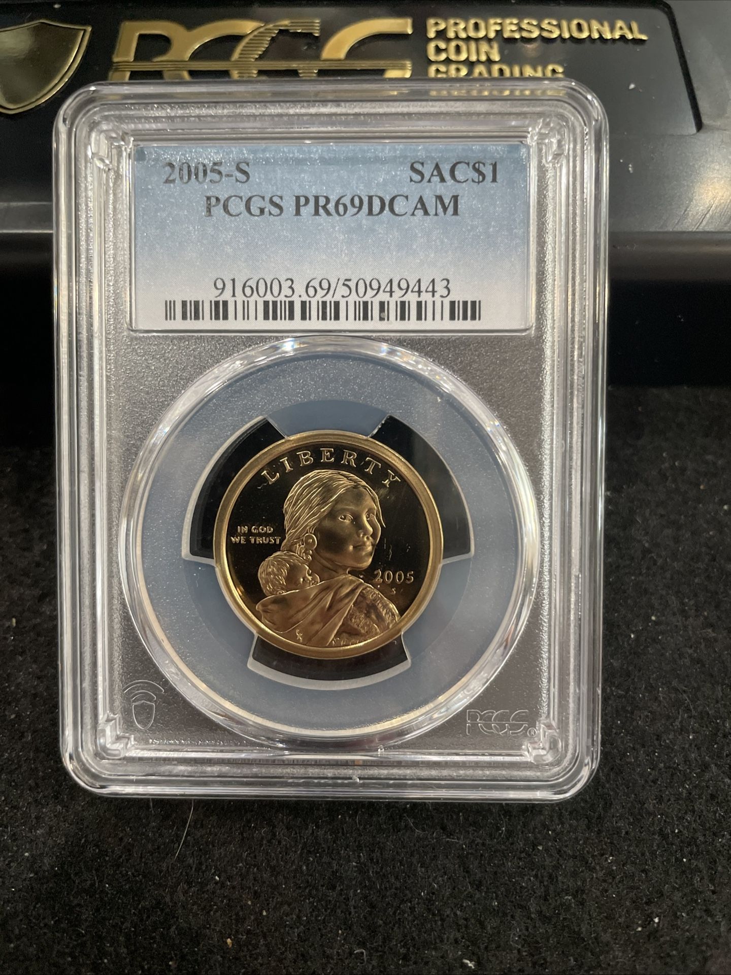 2005 S Gem Proof Native American Dollar Graded At PR69 With A Deep Cameo U-9