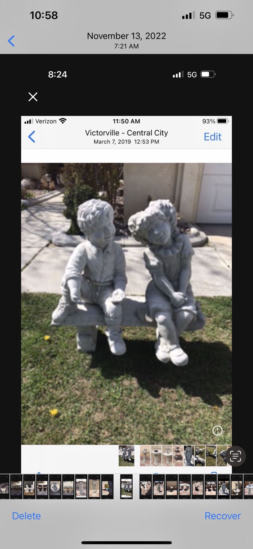 New Kids Sitting On Bench Made Out Of Cement Perfect Gift 🎁