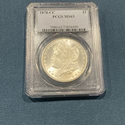 1878-CC Morgan Silver Dollar MS63 PCGS Frosty White Tone