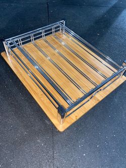 Bamboo Pull-Out Cabinet Organizer Shelf – Chrome & Wood – $20 OBO