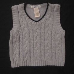 Janie and Jack Baby Boy Vest 3-6M Light Blue Cable Knit Sweater 