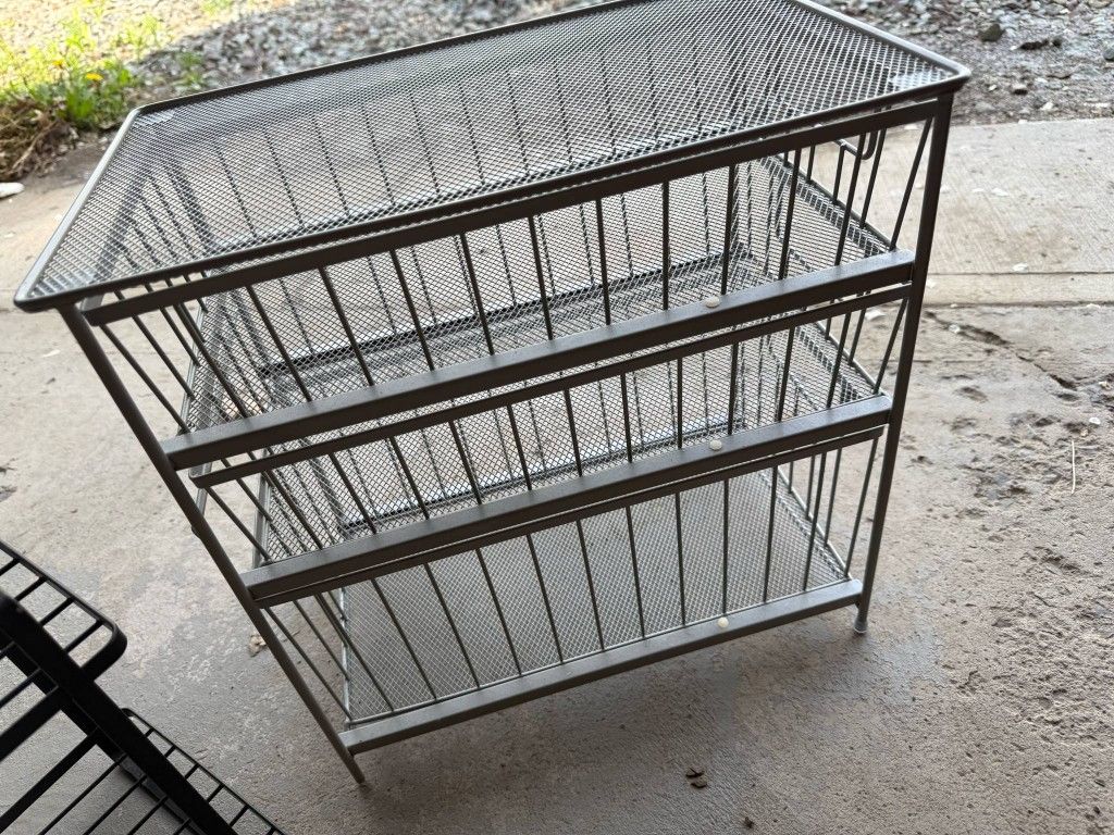 Three Storage Shelves With Drawers For Hanging Or Sitting On The Floor