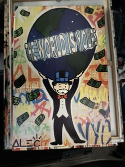 Set of 5 Alec Monopoly Inspired Canvas Art Prints - Street Art Decor