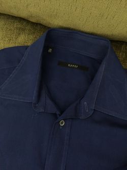 mens gucci blue dress shirt size 15 1/2 x 39