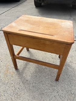 Vintage Solid Wood School Desk - Child Size