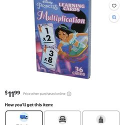 Disney Princess Multiplication Flash Cards, Brand New, $4