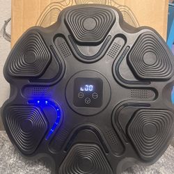 Music Boxing Machine, Bluetooth Boxing Training Target with LED Lights, Wall-Mounted Punching Pad, 9 Speed Modes, Digital Display
