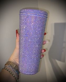 Lavender Purple Rhinestone Tumbler