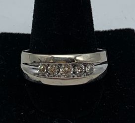 Mens white gold diamond wedding band #29366