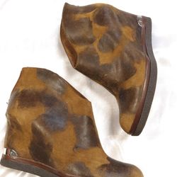 Donald Pliner Wedge Leather Ankle Booties