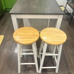 Island with Storage and (2) Stools
