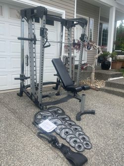Nautilus NT-CC1 Smith machine with weights and bench