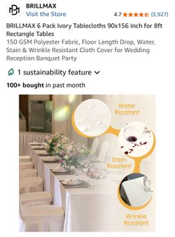 Large Ivory Fabric Tablecloths (qty-6)