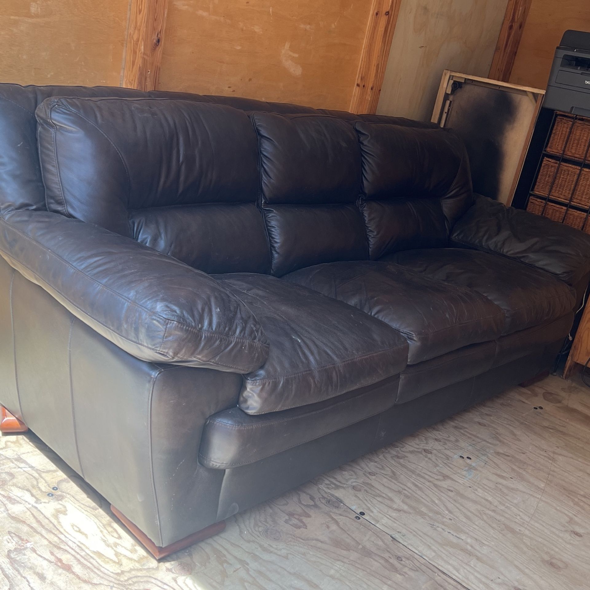 Leather Brown Couch