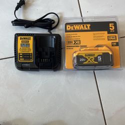 Dewalt 20 Volts 5ah Battery And Fast Charger