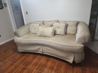 Beige sofa and love seat
