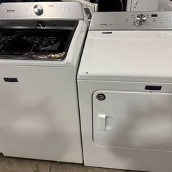 MAYTAG COMMERCIAL QUALITY XL TOP LOAD WASHER AND DRYER SET ELECTRIC WORKS LIKE NEW 