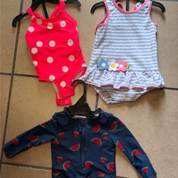 Baby Girl Clothes Size 6 Mos Swimsuit/ Swimwear