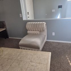 3 Piece Cozy Living Room Set - Cream Striped Couch & Marbled Top Tables