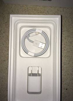 iPhone charger and earphones