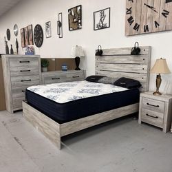 👋SALE 💥Queen 5 Oc Set |  Bed | Dresser | Mirror | Chest | Nightstand 