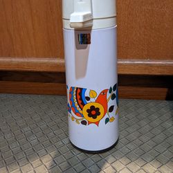 Vintage Colorful Coffee Air Pot Pump Dispenser Thermos
