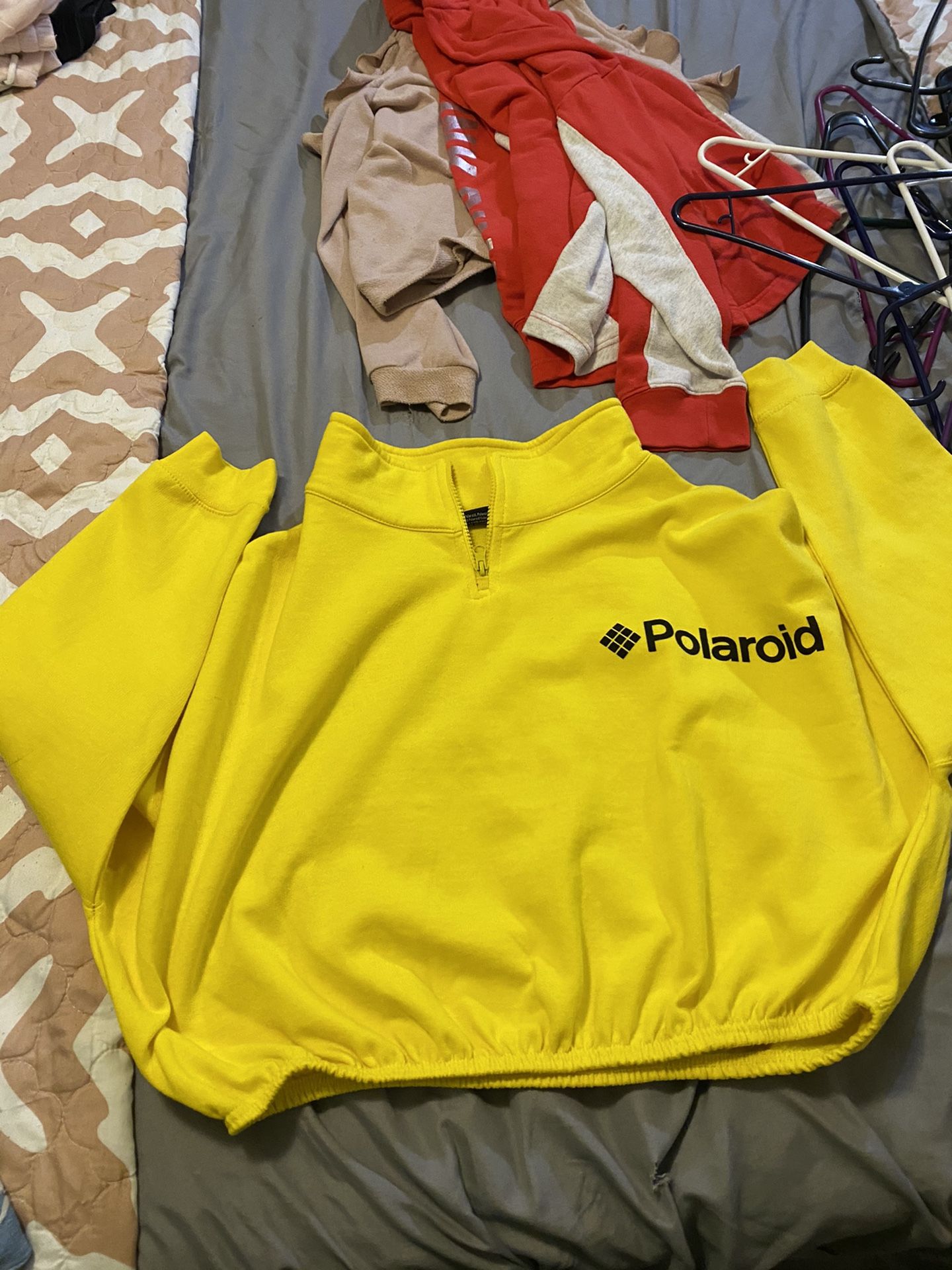 Brand new yellow Polaroid crop hoodie