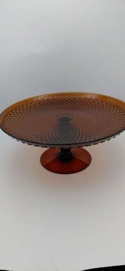 Vintage Indiana Diamond Point Glass Cake Stand