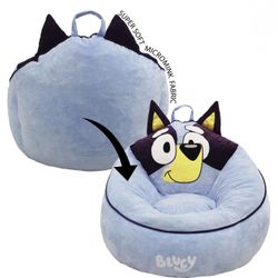 Bluey Kids' Compressed Foam Bean Bag Chair, Blue, 24" x 5" x 18"