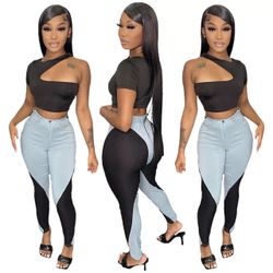 Women 2 piece  mesh  pants  set