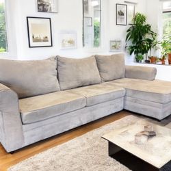 Beige 2Pc Sectional Couch 