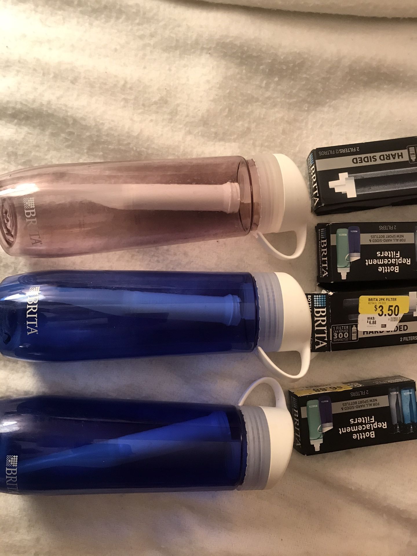 Brita bottles and 8 new filters