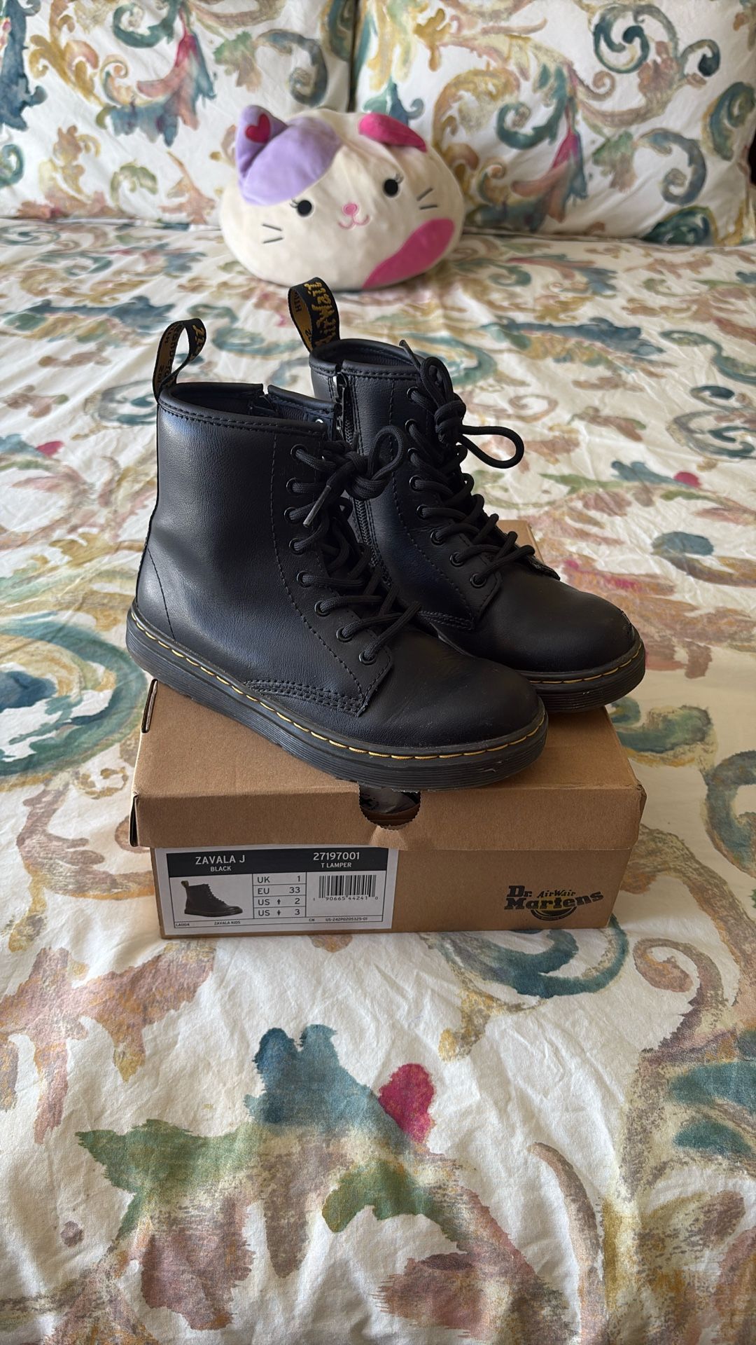 Kids Dr Martens Black Boots (Zavala J)