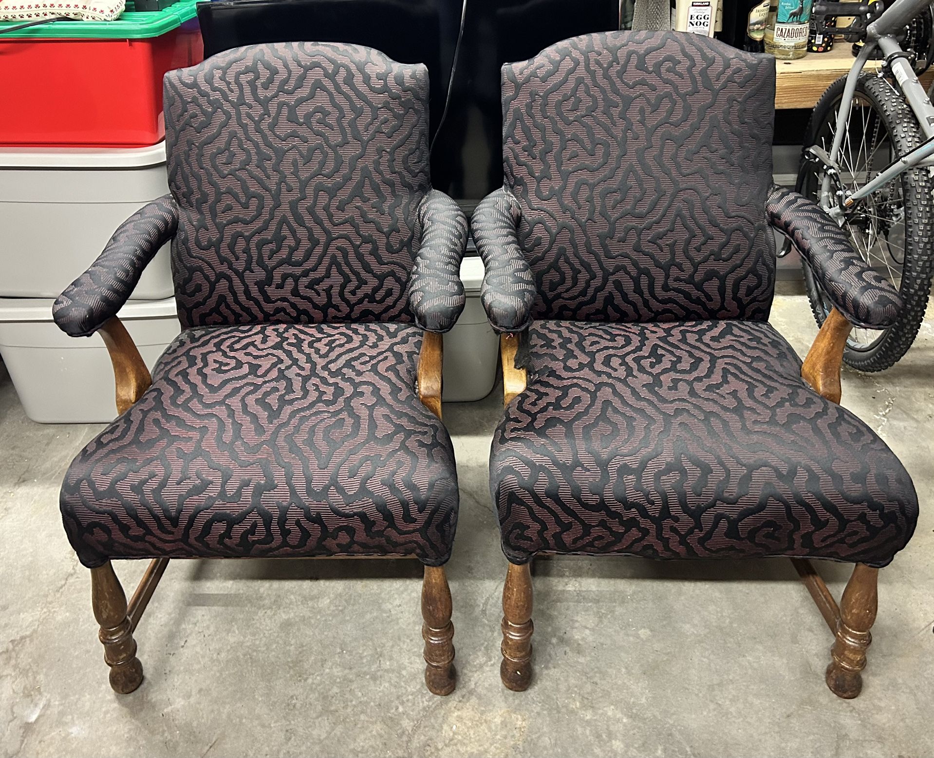 Pair of Patterned Armchairs