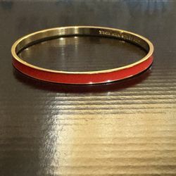 VINTAGE RARE KATE SPADE NEW YORK “TAKE HEART” IDIOM RED ENAMEL BANGLE BRACELET