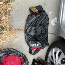 Spray ground Leather Duffle Bag 